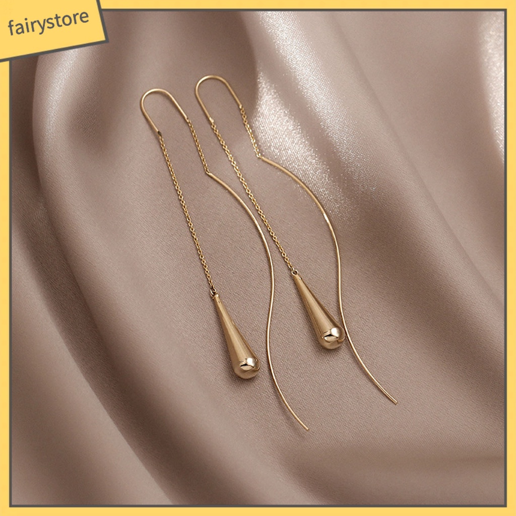 1 Đôi Bông Tai Hình Học Dáng Dài Phong Cách Hàn Quốc Thanh Lịch Dành Cho Nữ
