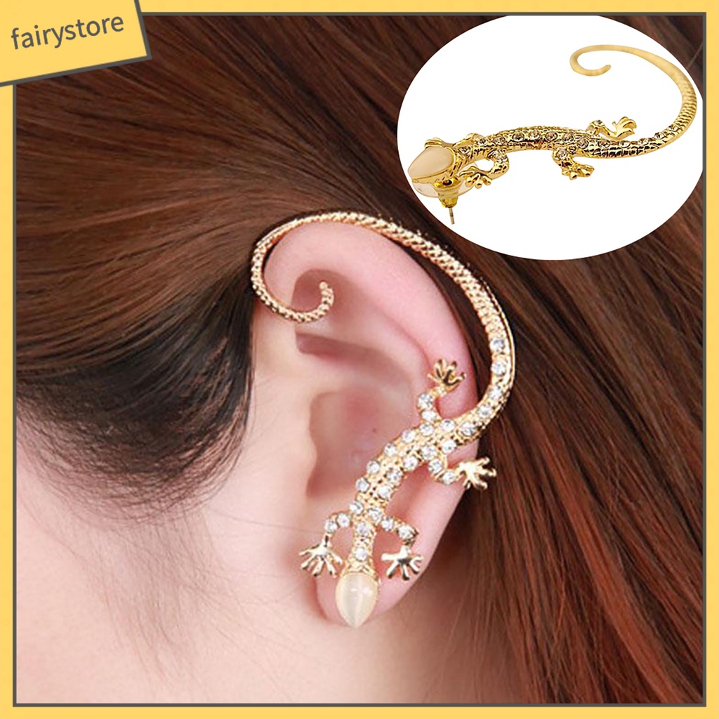 1 Khuyên Vành Tai Hình Thằn Lằn Đính Đá Thời Trang Cho Nữ