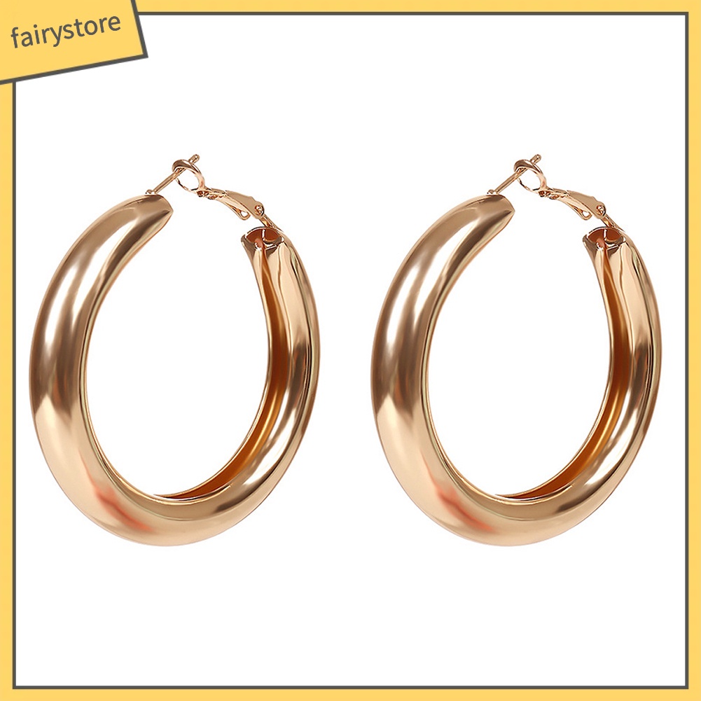 Bông Tai Hình Tròn Lớn Thời Trang Dành Cho Nữ