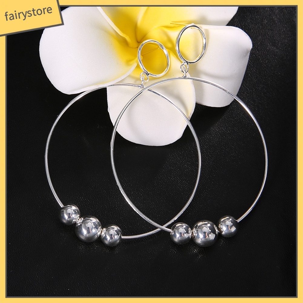 Khuyên Tai Dạng Vòng Tròn Lớn Đính Hạt Thời Trang Cho Nữ