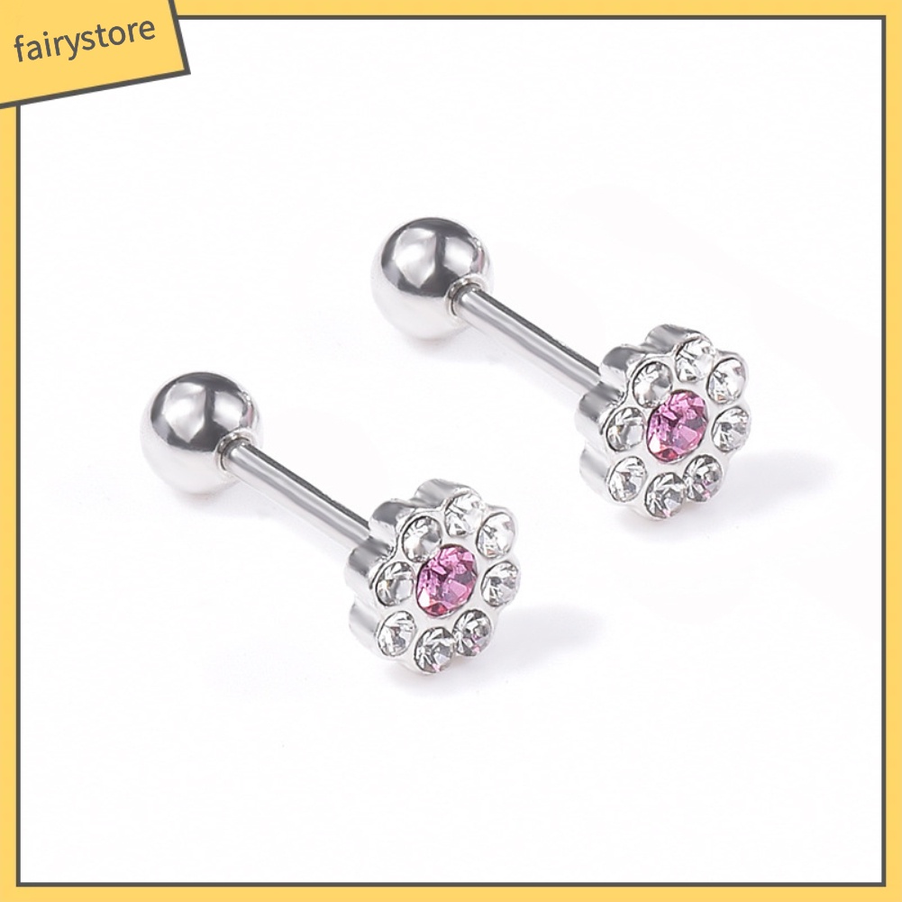 1 Khuyên Tai Hình Hoa Đính Đá Zircon Thời Trang Cho Nữ