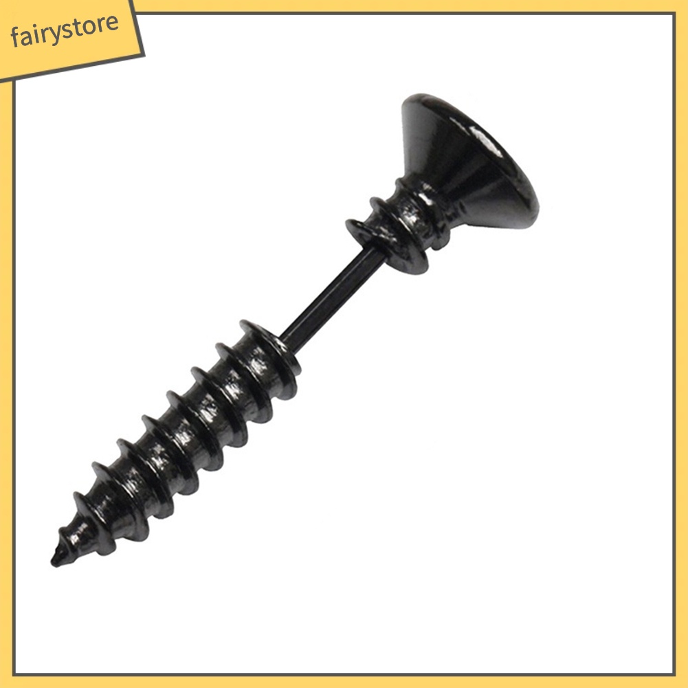 1 Đôi Bông Tai Hình Ốc Vít Bằng Thép Không Gỉ Phong Cách Gothic Thời Trang Unisex