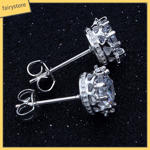 Đôi Khuyên Tai HìNh Vương MiệN ĐíNh Kim Cương Giả ThờI Trang Cho Nữ