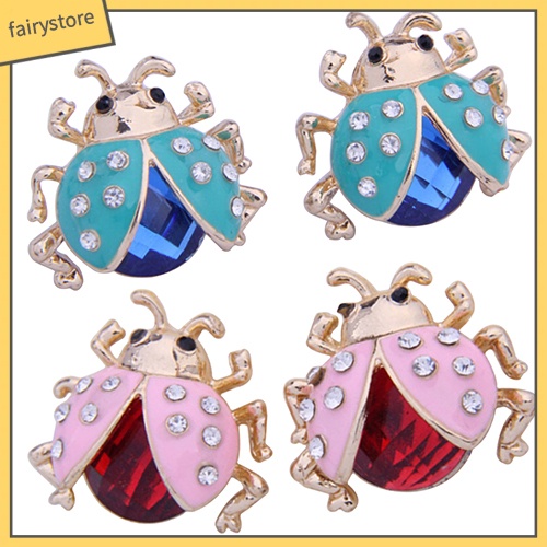 Bông Tai Hình Bọ Rùa Đính Đá Dễ Thương Cho Nữ