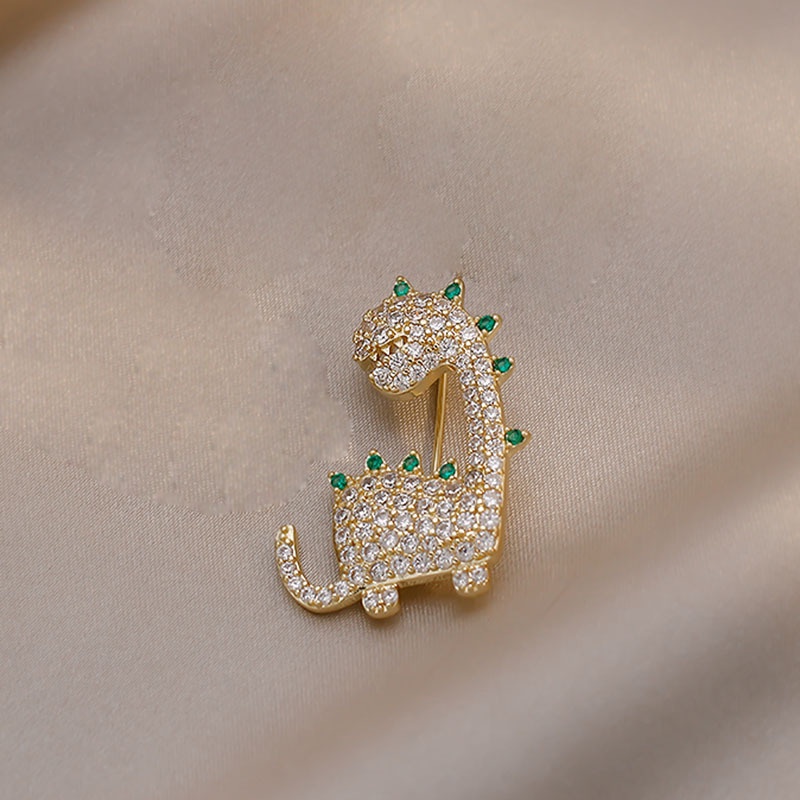 Ghim Cài Áo Hình Khủng Long Đính Đá Dễ Thương