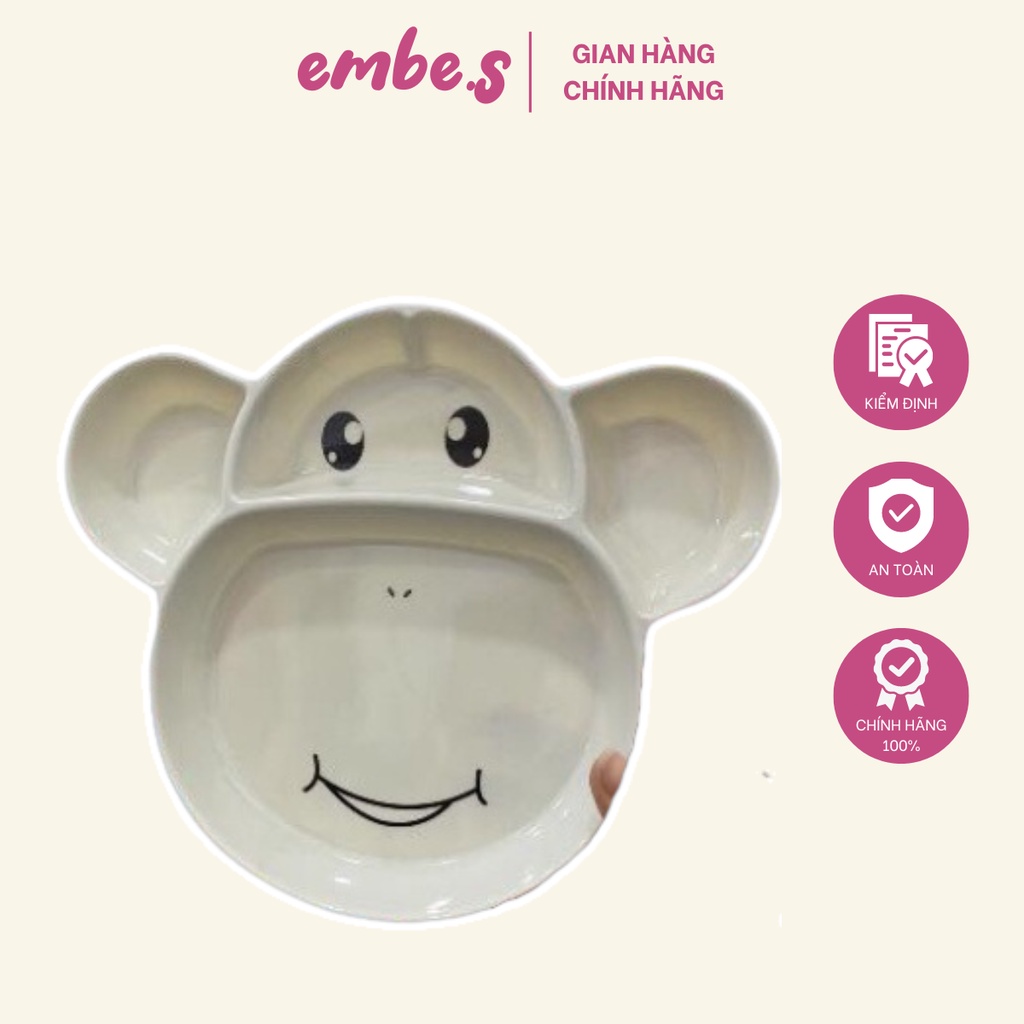 Khay Ăn Dặm Hình Khỉ Trắng Ngộ Nghĩnh Đáng Yêu Cho Bé embe.s