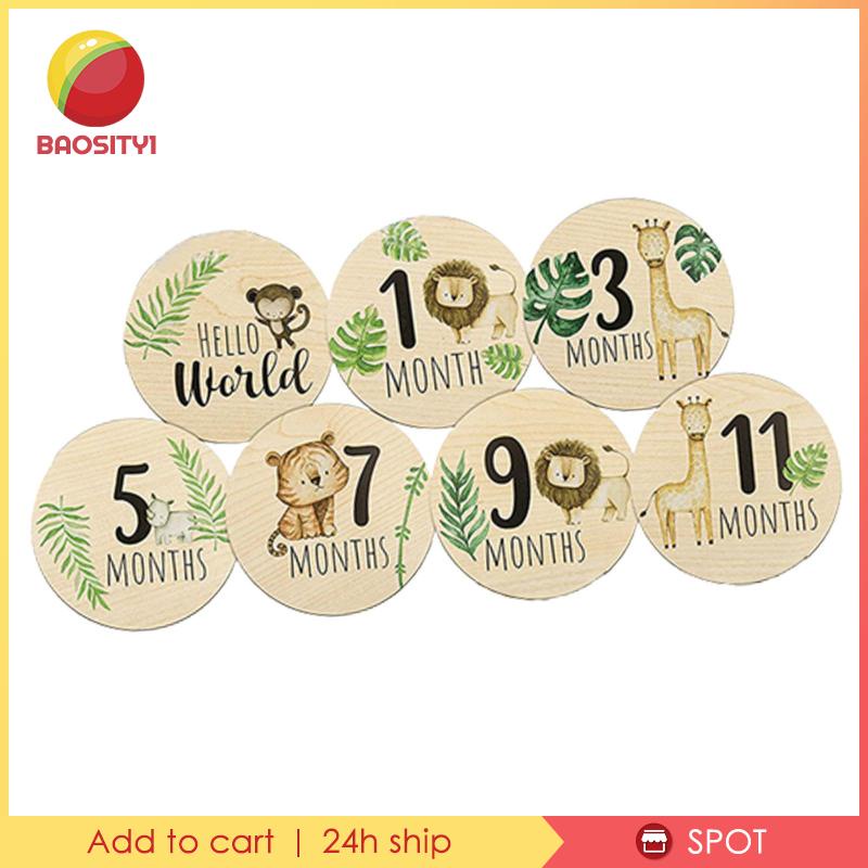 [Baosity1] 7 Thẻ Gỗ Đánh Dấu Cột Mốc Phát Triển Trí Thông Minh Cho Bé Tắm