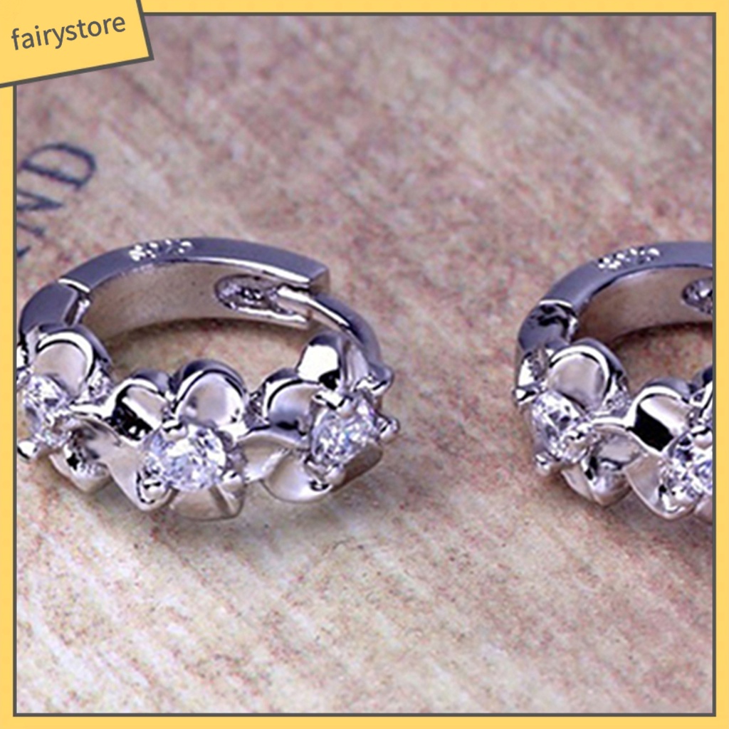 Khuyên Đeo Vành Tai Bằng Đồng Hình Hoa Trà Quyến Rũ Thời Trang Cho Nữ