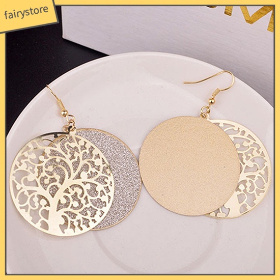 [FRO] Bông Tai Móc Mặt Nhám Hình Cây Rỗng Thời Trang Quyến Rũ Cho Nữ