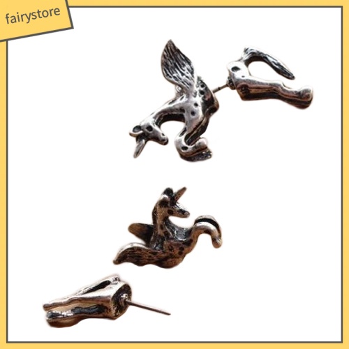 Khuyên Tai Hình Ngựa Bay Phong Cách Punk Vintage Sáng Tạo