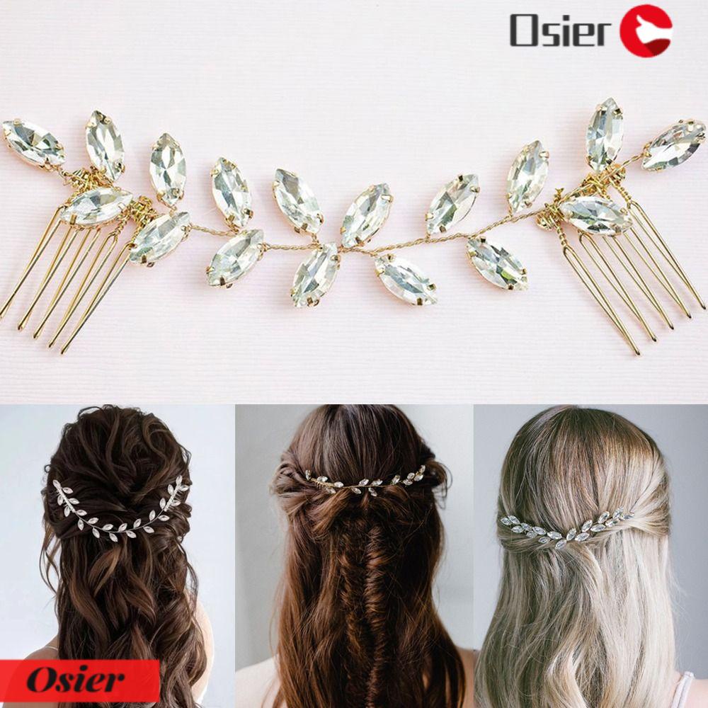 Lá OSIER1 Của Osier|Lược Cài Tóc Hình Vương Miện Có Đính Đá Lấp Lánh