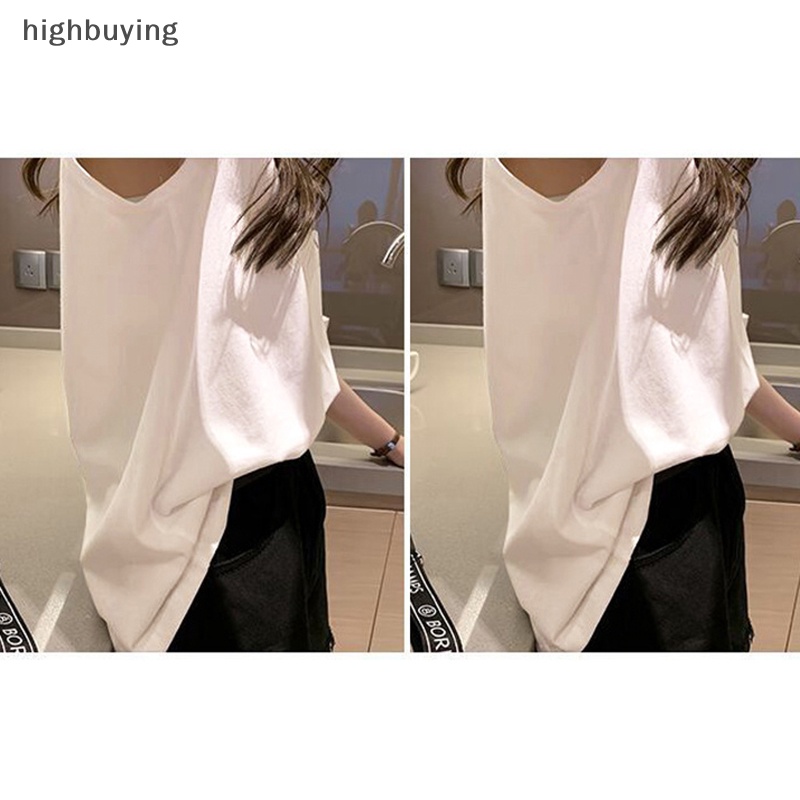 Áo Thun Sát Nách Cổ Tròn Dáng Rộng Màu Trơn Thời Trang Cho Nữ