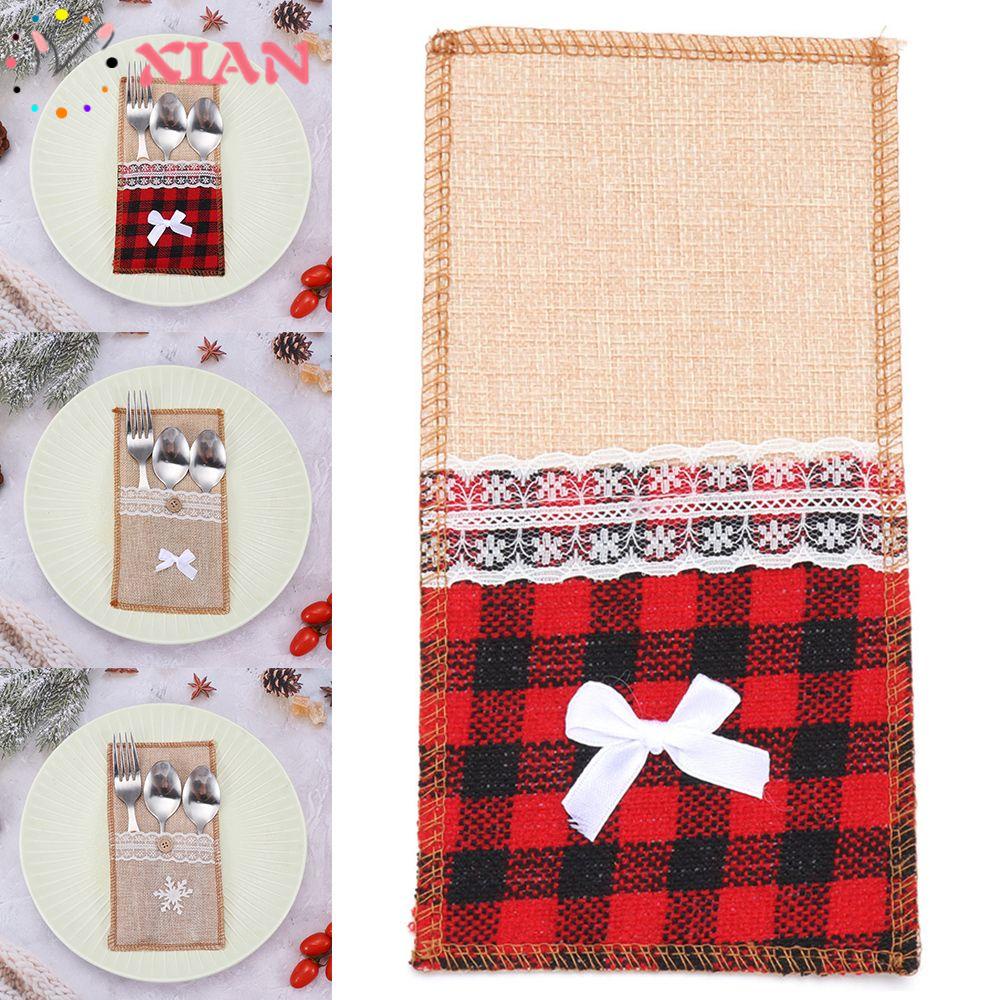 Vỏ Bọc Túi Đựng Dao Nĩa Trang Trí Giáng Sinh Dễ Thương