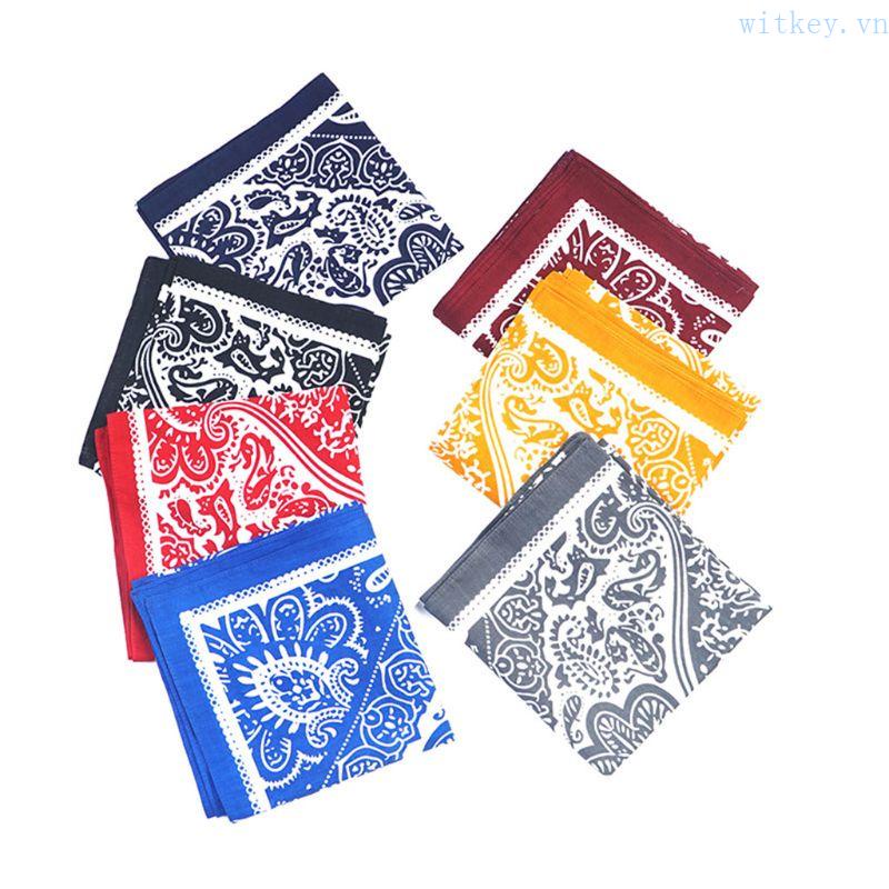 Khăn Bandana Hình Vuông 58x58cm In Họa Tiết Hoa / Hình Học Bằng Vải Cotton Phong Cách Hàn Quốc Cho