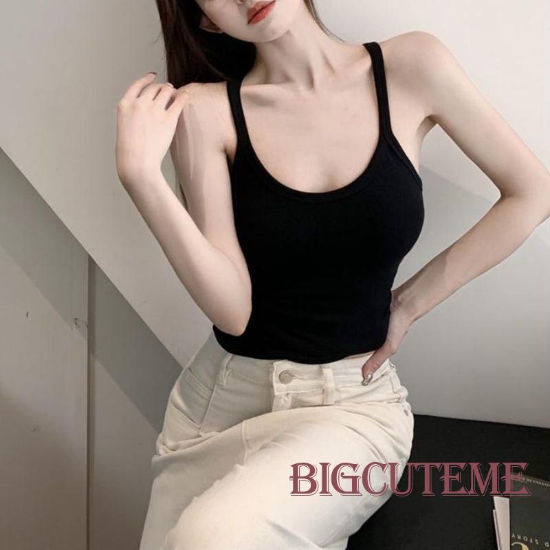 Áo Tank Top Không Tay Màu Sắc Đơn Giản Cho Nữ