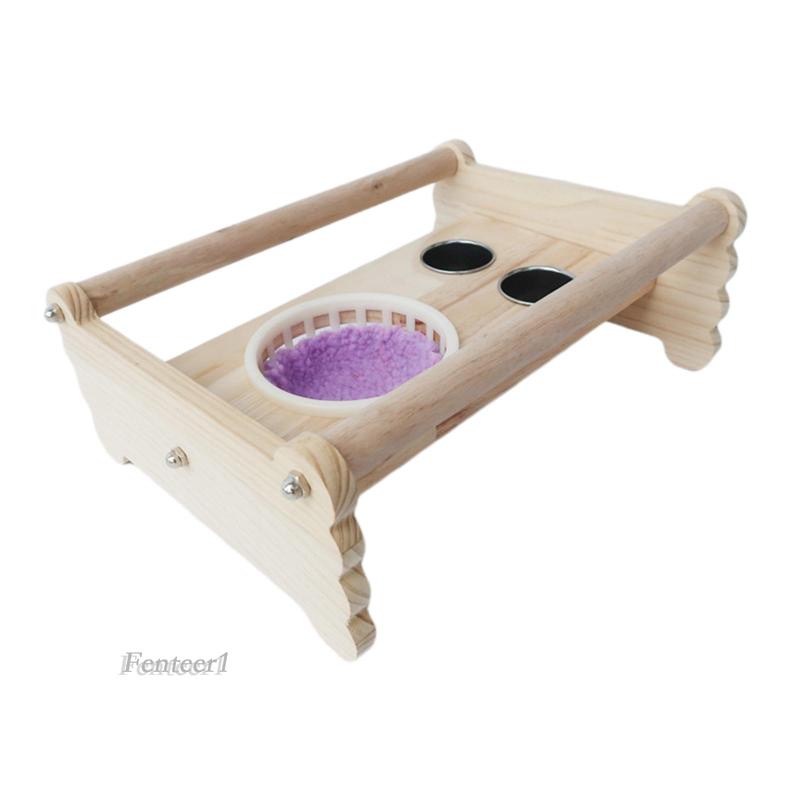 1 [Fenteer1] Giá Đỡ Đứng Đựng Thức Ăn Nước Uống Nhỏ Gọn Màu Hồng Dành Cho Chim Vẹt