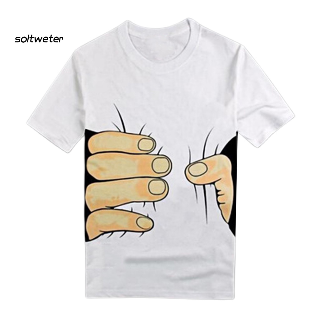 Áo Thun In Họa Tiết Hoạt Hình Vui Nhộn Thời Trang Mùa Hè Cho Nam