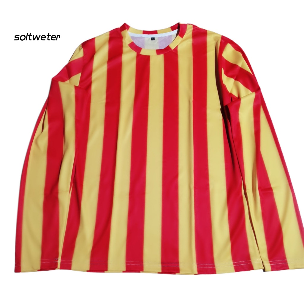 Áo Thun Cổ Tròn Họa Tiết Kẻ Sọc Màu Tương Phản Thời Trang Mùa Xuân Cho Nam