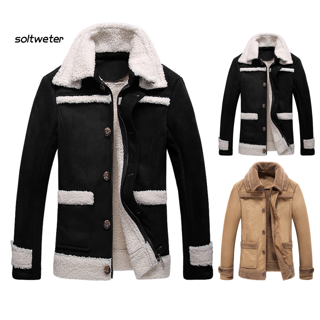 Áo Khoác Len Màu Trơn Giữ Nhiệt Mùa Đông Cho Nam