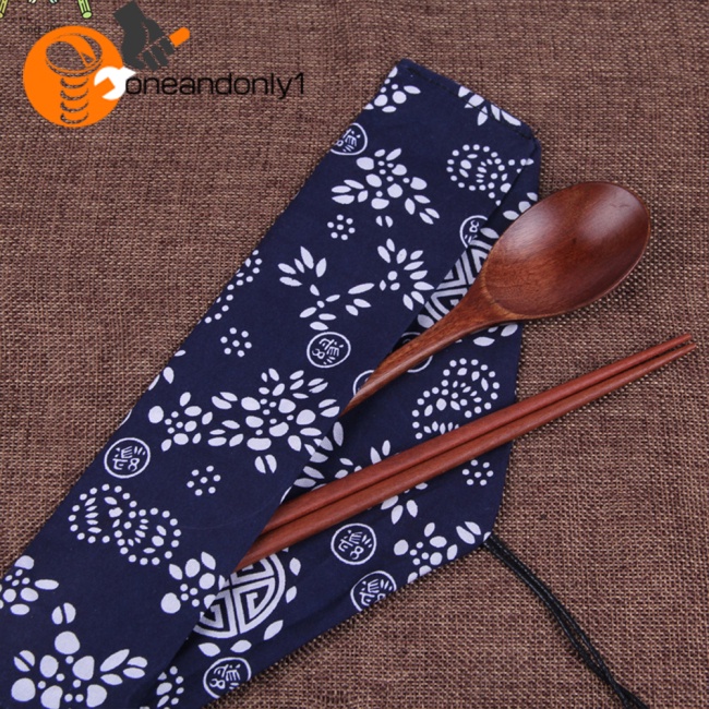 Set 2 Món Muỗng Đũa Gỗ Di Động Cho Gia Đình