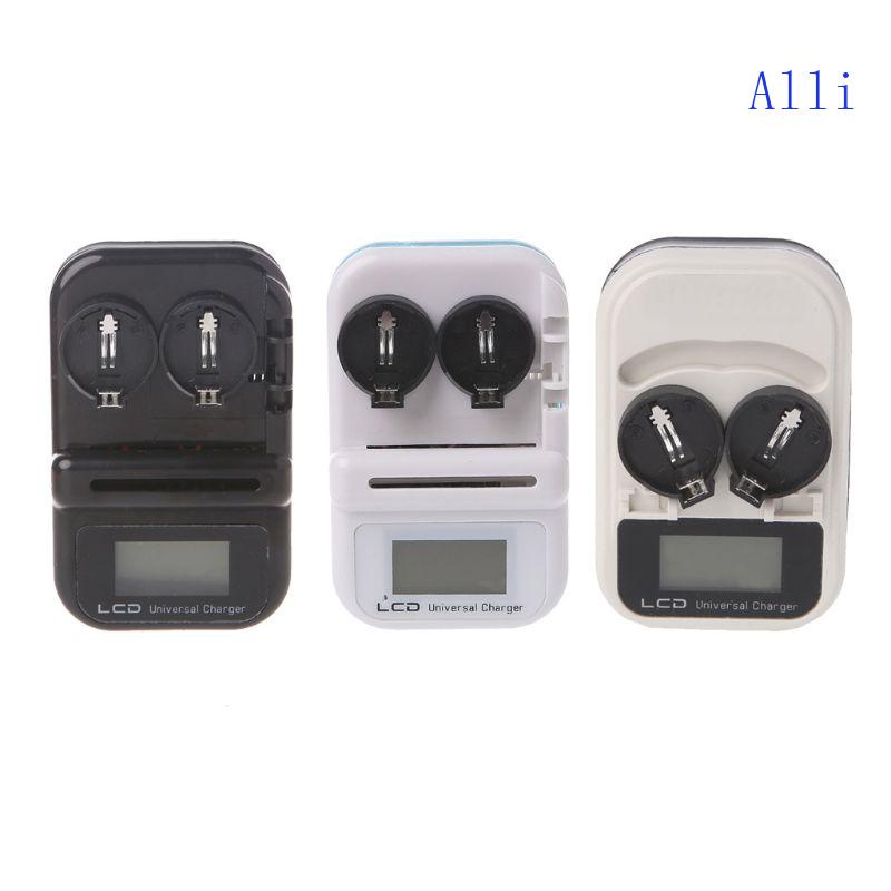 Bộ Sạc Pin Alli 2 Khe LIR2032 Màn Hình LCD Kỹ Thuật Số Cổng USB Phích Cắm US