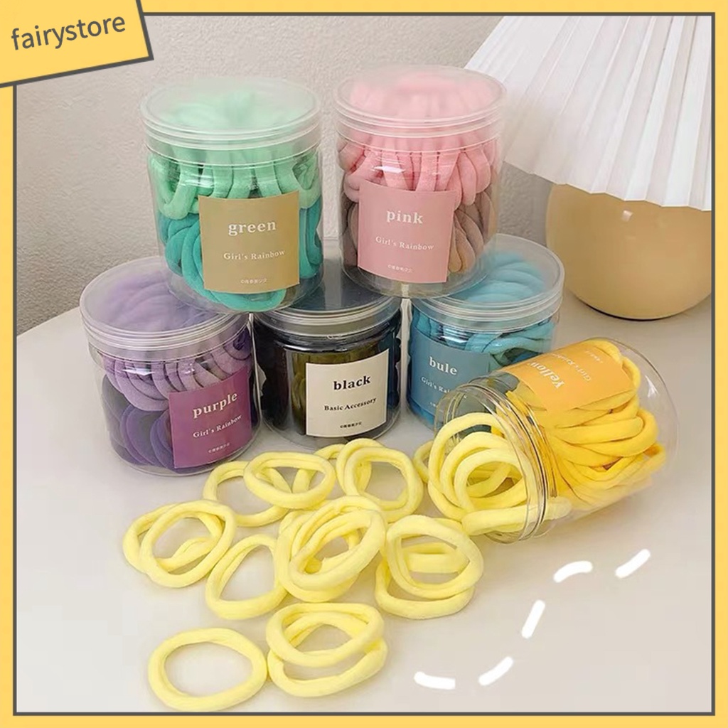 Hộp 50 Dây Buộc Tóc Mềm Mại Thoải Mái Thời Trang Cho Nữ
