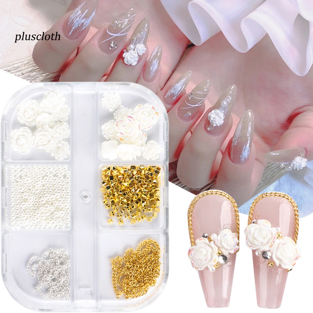 Dây Xích Kim Loại Trọng Lượng Nhẹ Đính Đá Trang Trí Móng Tay Cho Nữ