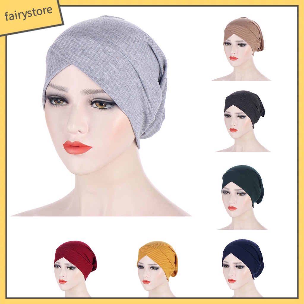Khăn Quấn Tóc Cotton Co Giãn Màu Trơn Dành Cho Nữ