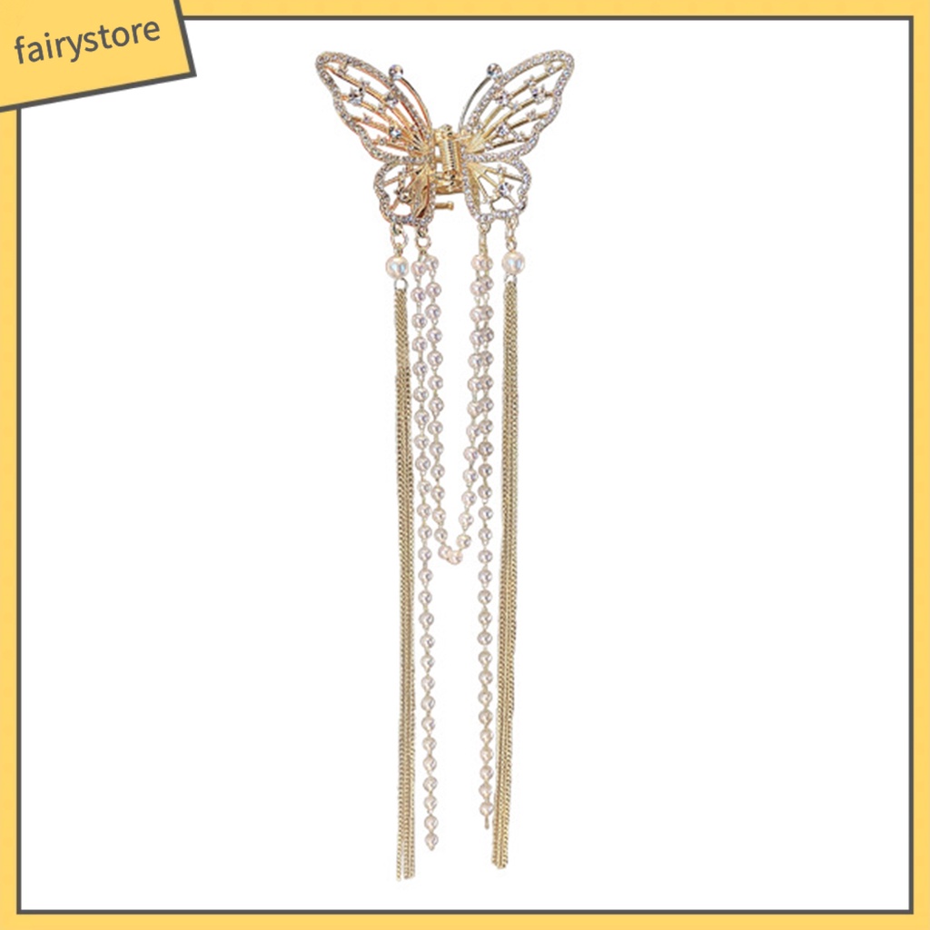 Kẹp Tóc Càng Cua Dài Đính Đá Và Ngọc Trai Giả Chống Trượt Dùng Làm Đạo Cụ Chụp Ảnh Cho Cô Dâu