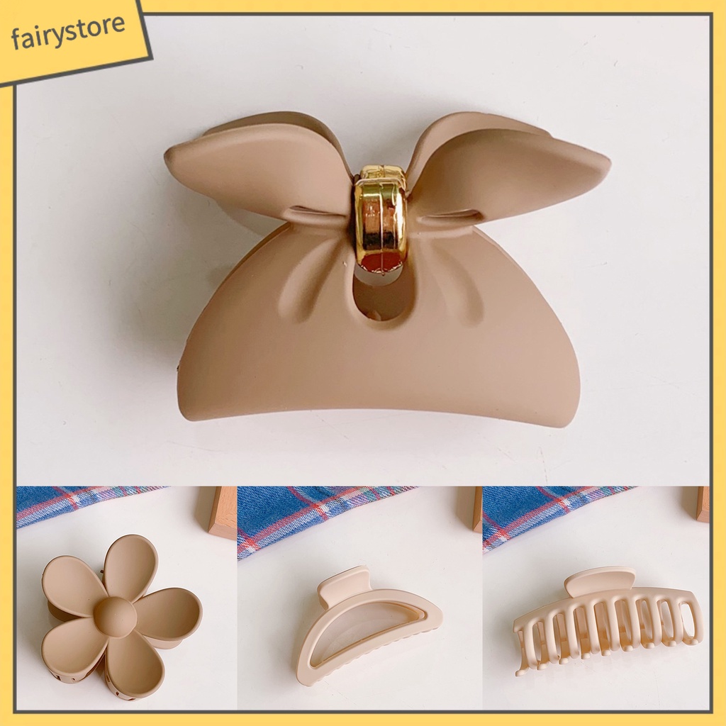 Kẹp Tóc Màu Trơn Chống Trượt Nhiều Hình Dạng Dùng Tại Nhà