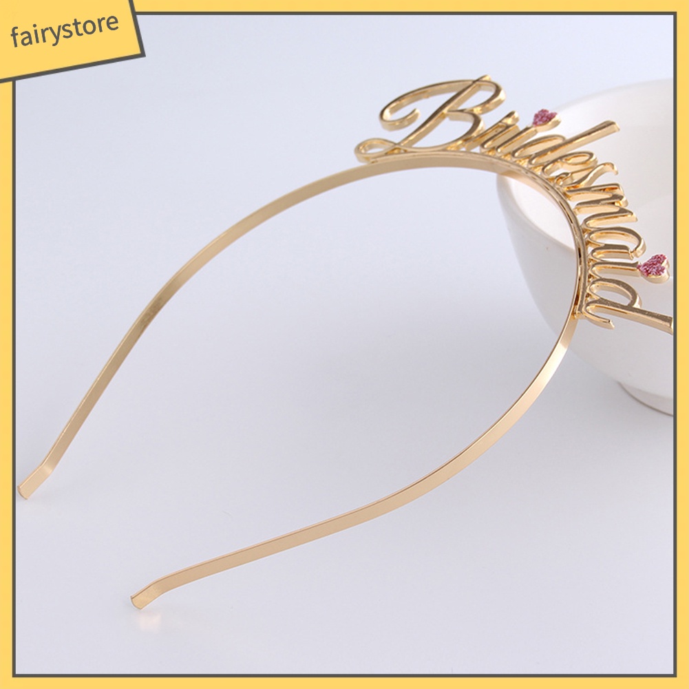 Băng Đô Cài Tóc Hình Trái Tim In Chữ Cho Phù Dâu