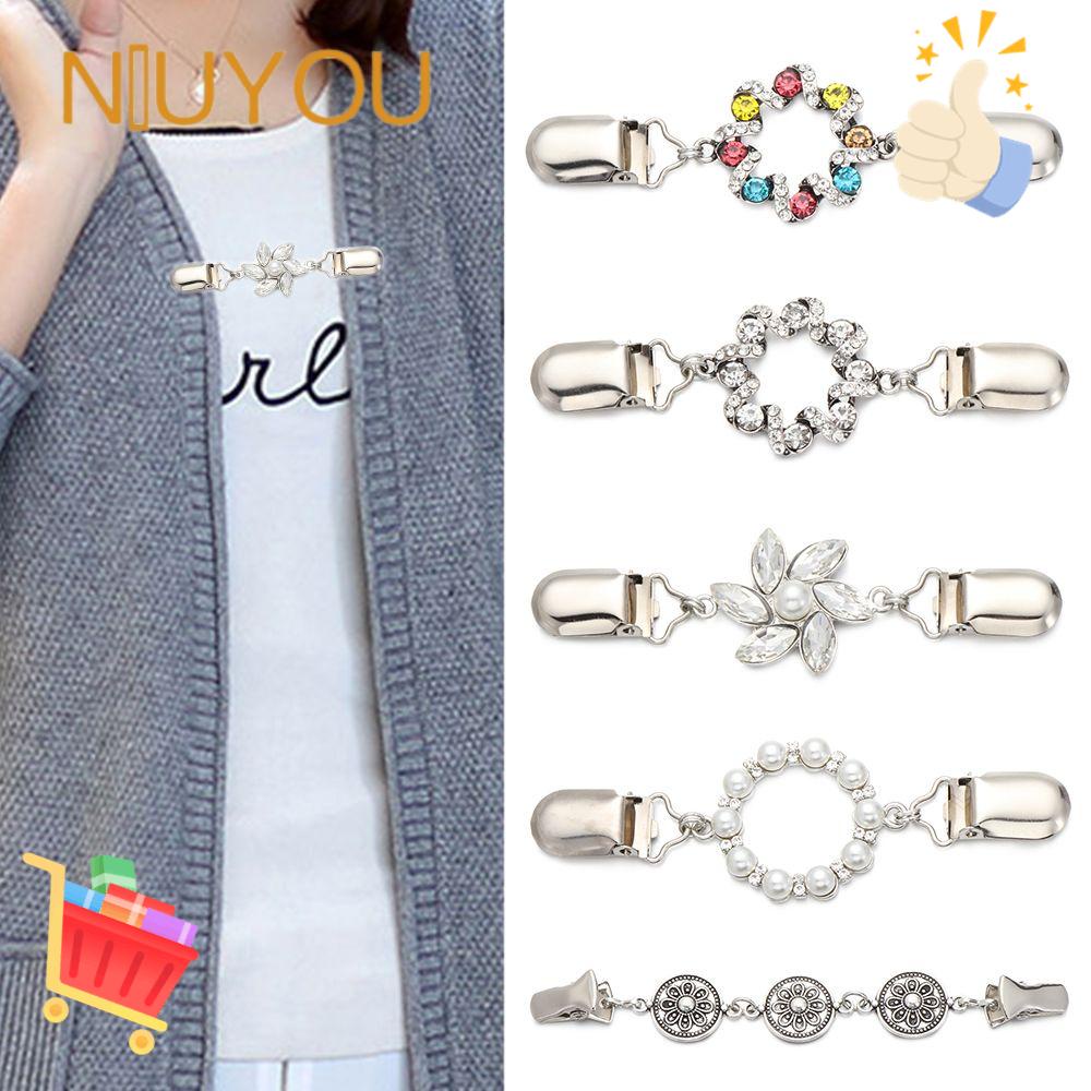 Kẹp Vịt Áo Cardigan Thời Trang Quyến Rũ Cho Nữ|Ghim Cài Cổ Áo Đính Đá Lấp Lánh