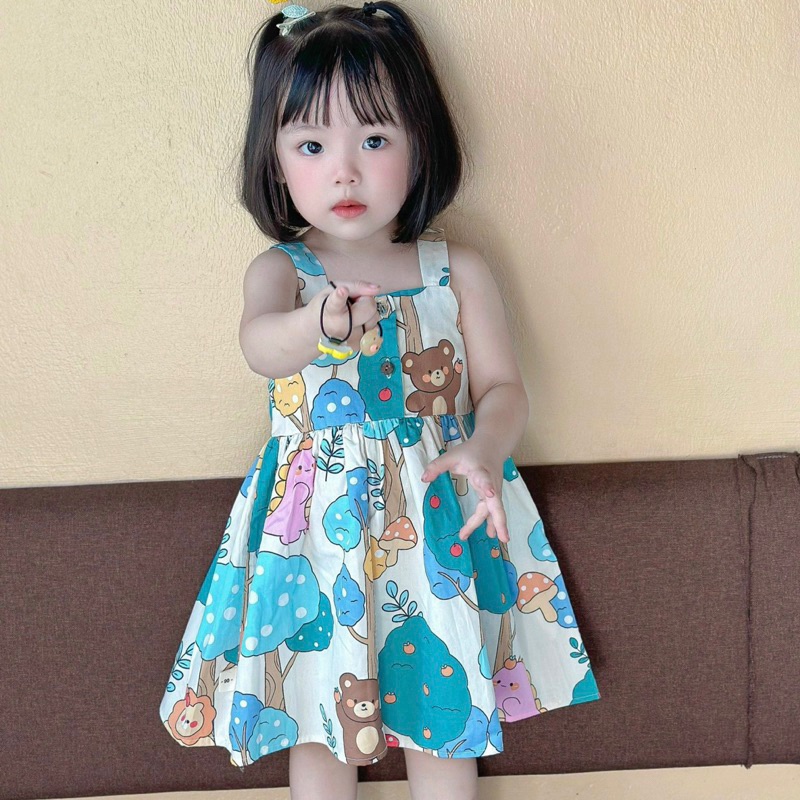 VÁY 2 DÂY BABY DOLL CHO BÉ