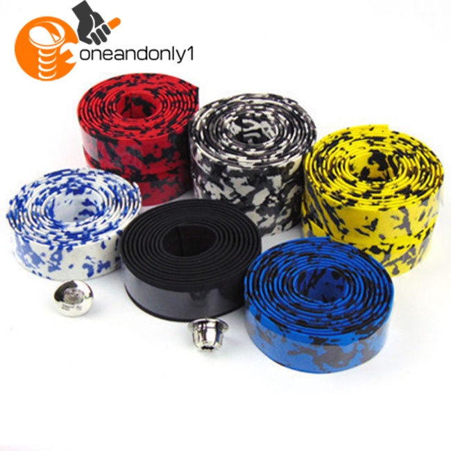 Dây Quấn Tay Lái Xe Đạp Bằng Xốp Mềm Chống Trượt Chống Mồ Hôi Kèm 2 Nút Cắm