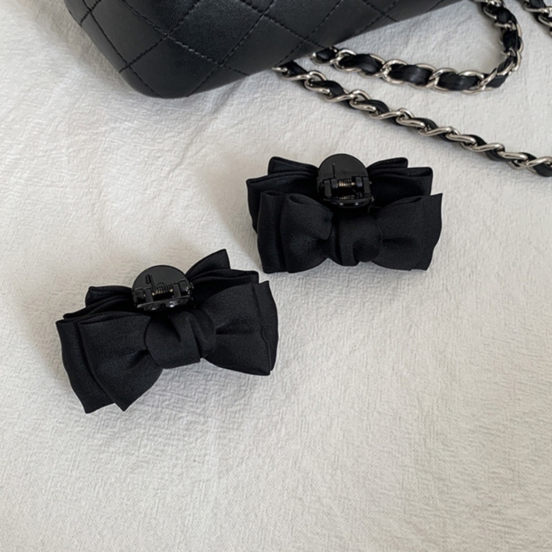 Kẹp Tóc Nơ Màu Đen Bằng Nhung Phong Cách Vintage Dành Cho Nữ