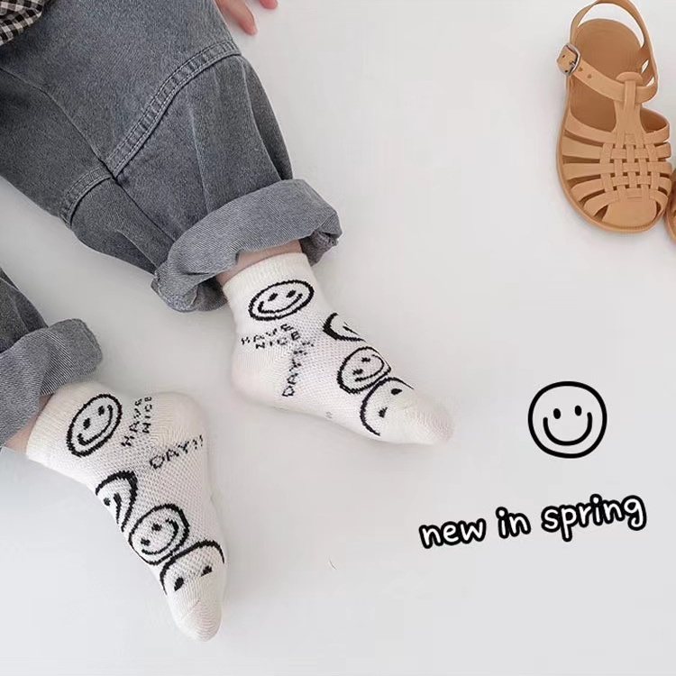 Vớ Cotton Trơn Thoáng Khí Thoải Mái In Họa Tiết Hoạt Hình Dễ Thương Phong Cách Hàn Quốc Thời Trang Mùa Hè Cho Bé