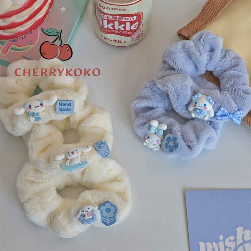 🍒🍒CHERRYKOKO Dây Buộc Tóc Acrylic Hình Chú Chó Dễ Thương Cho Nữ