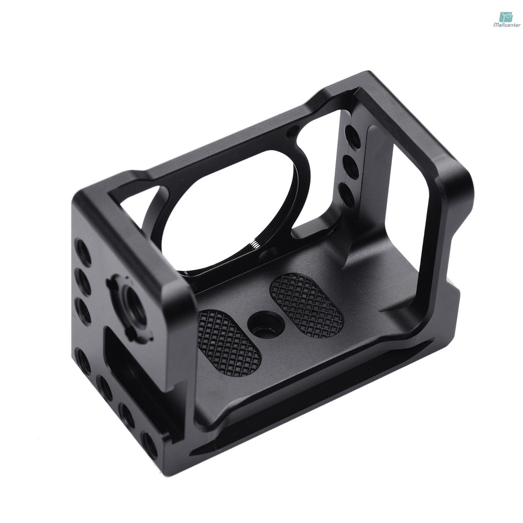 Aluminum Alloy Camera Vlog Cage Protective Camera Cage with 1/4 3/8 Inch Screw Holes Compatible with  RX0 II Digital Camera Microphone Tripod Fill Light