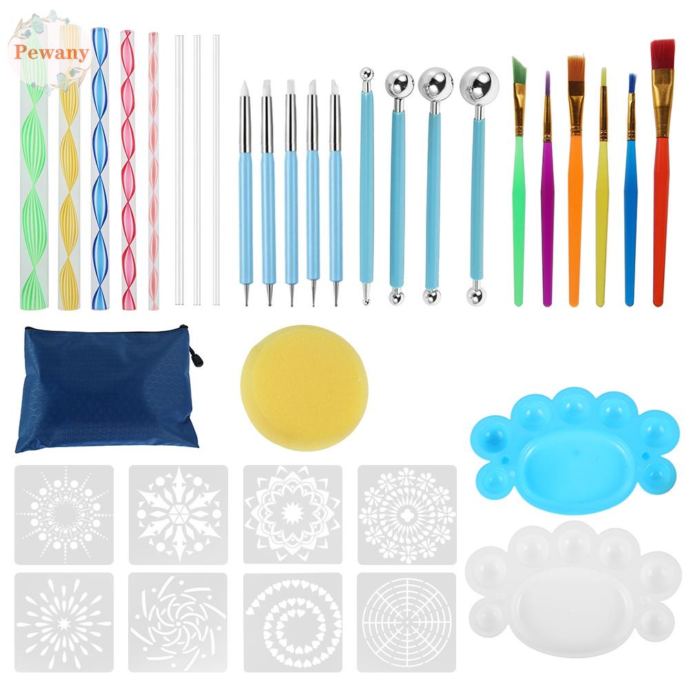 Bộ 35 Khuôn Họa Tiết Mandala Dùng Vẽ Tranh / Đá