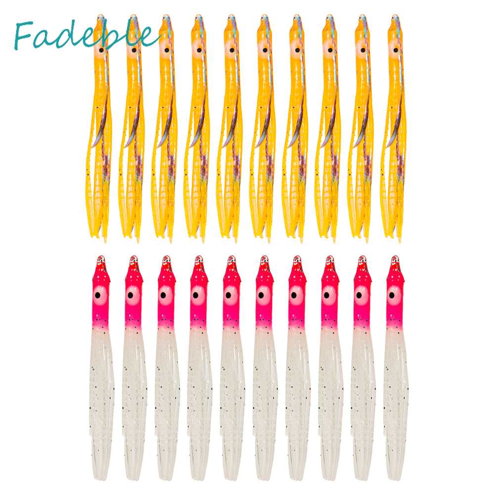 10 Mồi Mực Giả Mềm Phát Sáng Dùng Để Câu Cá