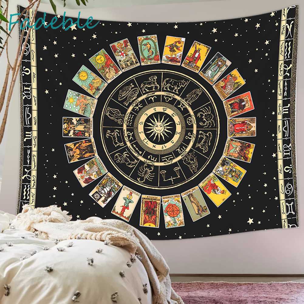 Thảm Treo Tường Họa Tiết Mandala Tarot Kích Thước 95x73cm