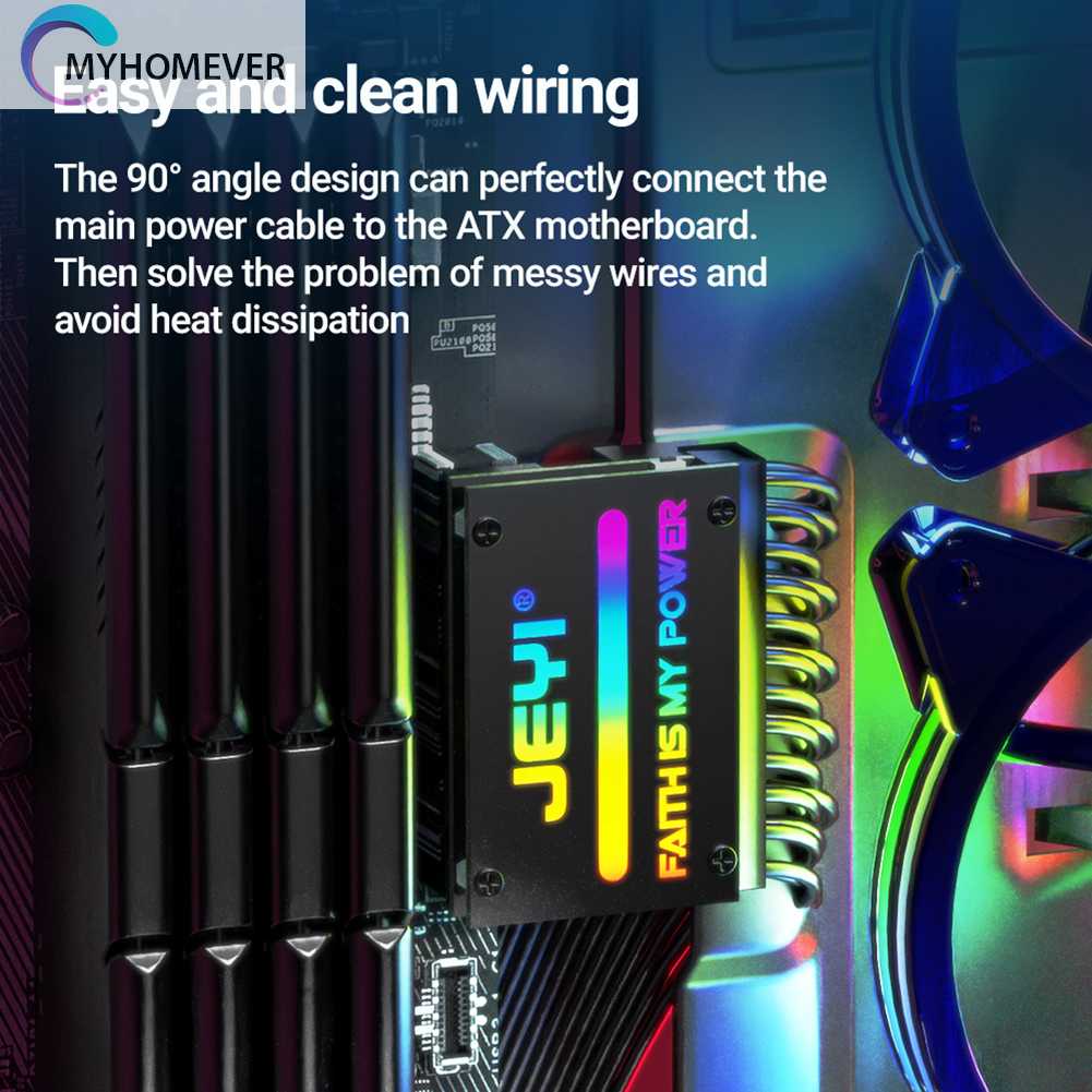 Adapter ATX 24Pin RGB Xoay 90 Độ 18 Chế Độ Đèn Có Thể Điều Chỉnh Cho Máy Tính Để Bàn