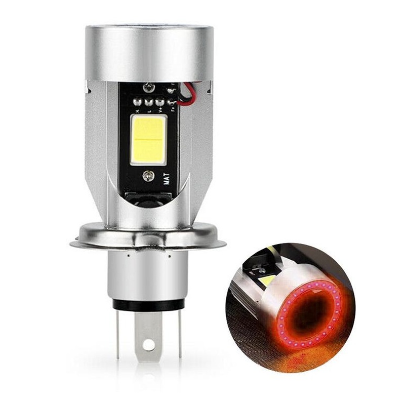 Đèn Pha LED H4 12 / 24V Ba20d HS1 H6 Ánh Sáng Xanh / Hồng Chất Lượng Cao Cho Xe Máy