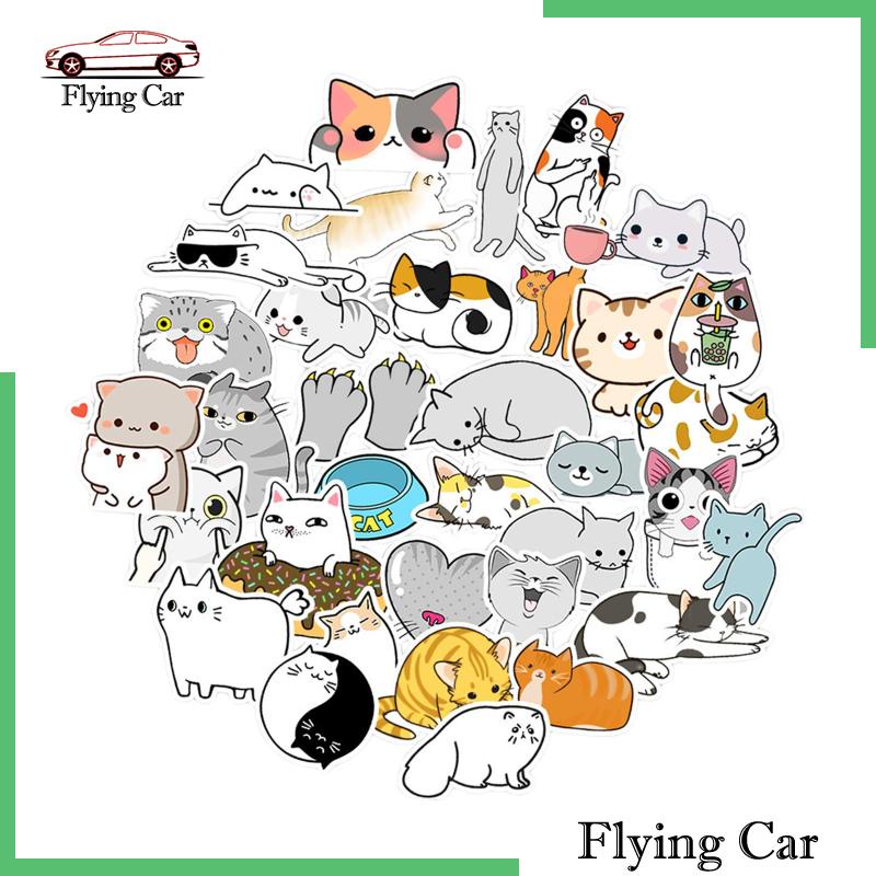 [Lzdjfmy2] 50 Miếng Dán Hình Mèo Vui Nhộn Dễ Thương Cho Thanh Thiếu Niên