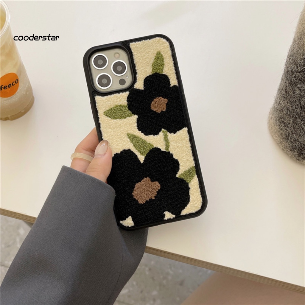 Ốp Điện Thoại Bông Mềm Chống Áp Lực Thêu Hoa Cho iPhone 13 / 13 Pro / 13 Pro Max / 12 / 12 Pro / 12 Pro Max / 11 / 11 Pro / 11 Pro Max