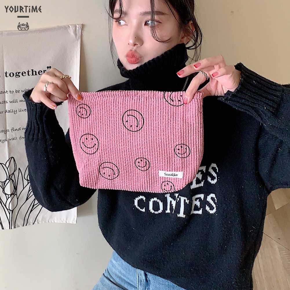 Túi Đựng Mỹ Phẩm Bằng Vải Nhung Có Thể Giặt Sạch Tiện Dụng