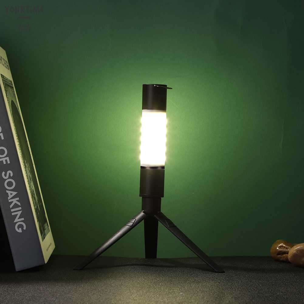 Đèn Pin Sạc Pin Kèm Tripod Chuyên Dụng Cho Đi Cắm Trại / Câu Cá