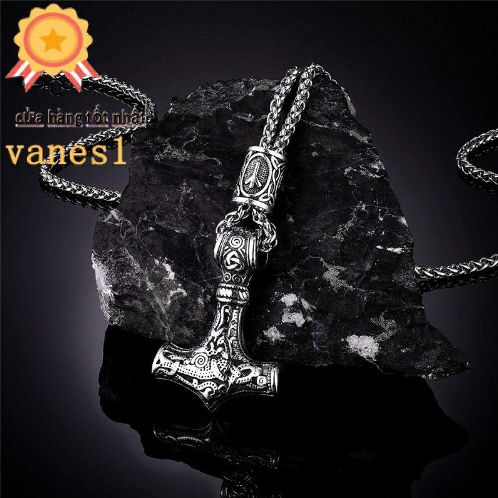 Vòng cổ Thép Không Gỉ Mặt Búa Thor 1 Phong Cách Boho Sáng Tạo