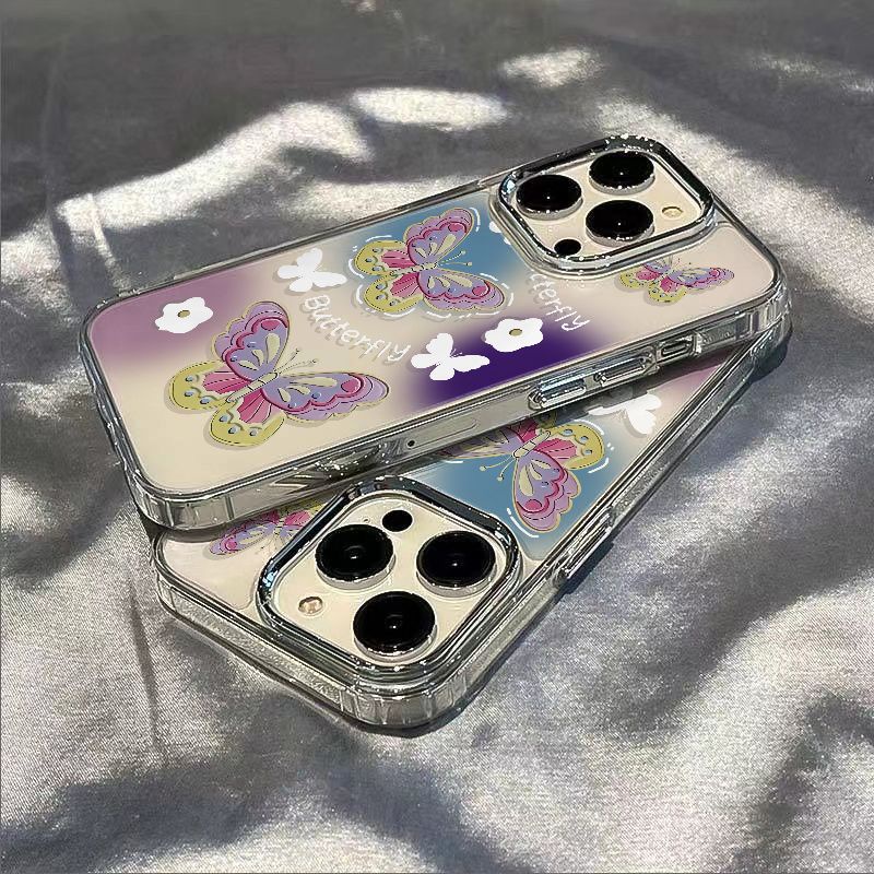 ✅Ốp Điện Thoại Mềm Chống Sốc Họa Tiết Bướm Đơn Giản Cho Iphone 11 14pro 8plus max 137 12