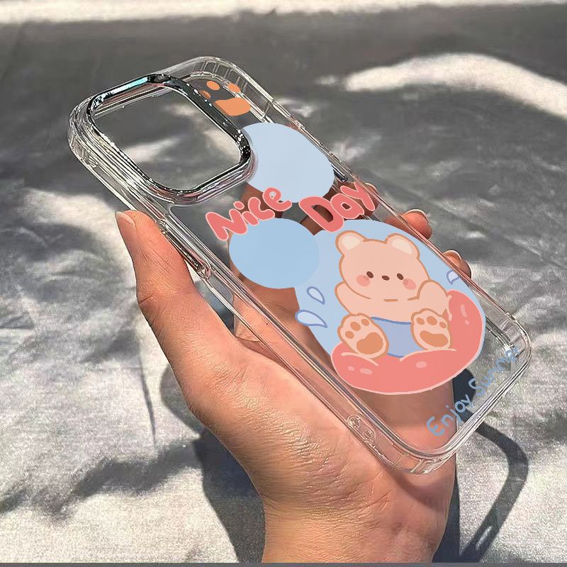 ✅Ốp Điện Thoại Dẻo Họa Tiết Chú Gấu Nhỏ Dễ Thương Chống Sốc Cho Iphone11 13plus 14proins 8 Iphone12 / max 7